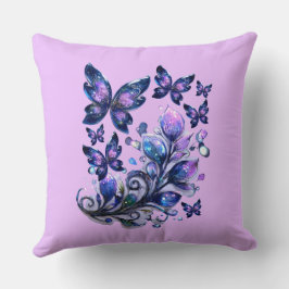 Cojín Decorativo Mariposas Brillantes Cósmicas Rosa