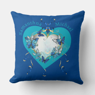 Cojín Decorativo Mariposas Caprichosas Personalizadas Corazón