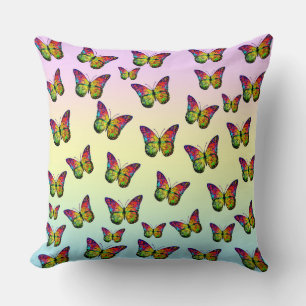 COJÍN DECORATIVO MARIPOSAS COLORIDO ABSTRACTO 