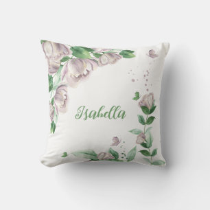 Cojín Decorativo mariposas con flores púrpuras