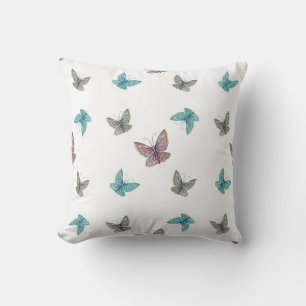 Cojín Decorativo Mariposas de acuarela de fantasía