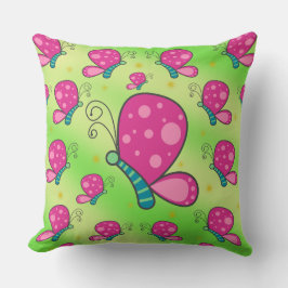 Cojín Decorativo Mariposas de color de golosinas verde azuladas y d