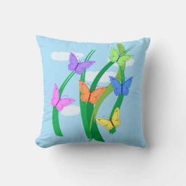 Cojín Decorativo Mariposas de Colores y Cielo