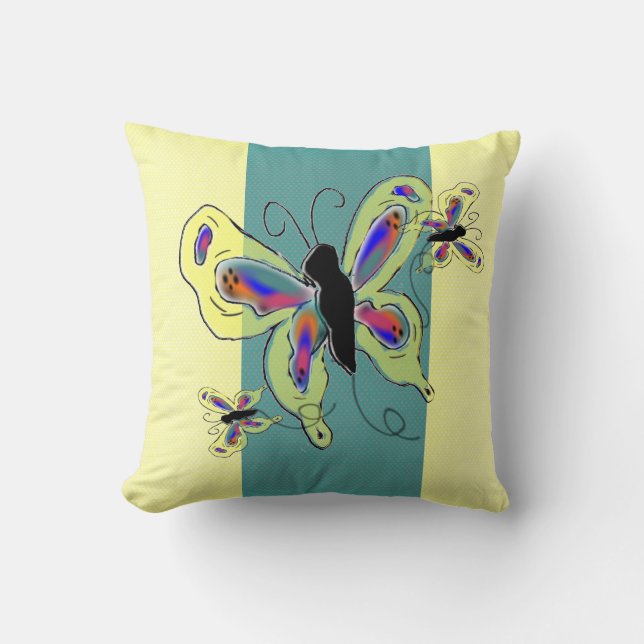 Cojín Decorativo Mariposas de Dos Tonos (Anverso)