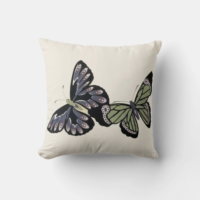 Cojín Decorativo Mariposas de época (Anverso)