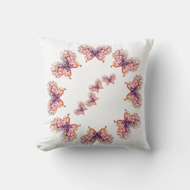 Cojín Decorativo Mariposas de Estilos Clásicos (Anverso)