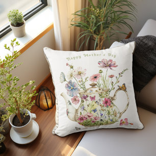 Cojín Decorativo Mariposas elegantes con flores de primavera de tet