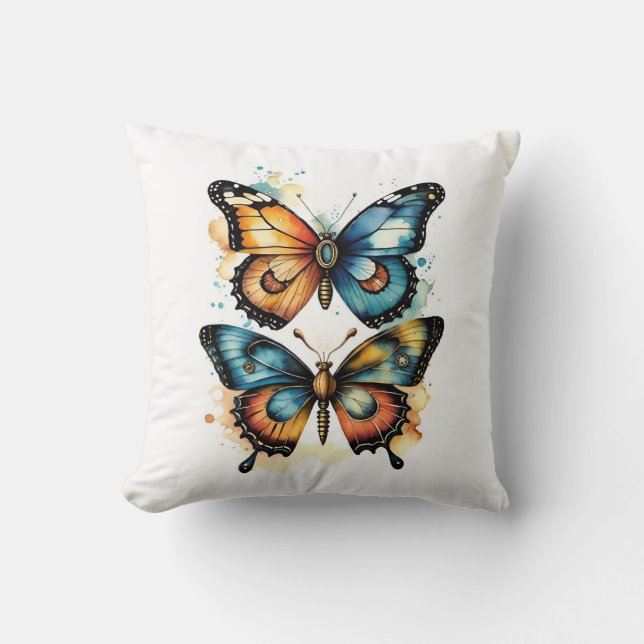 Cojín Decorativo Mariposas En La Naturaleza (Anverso)