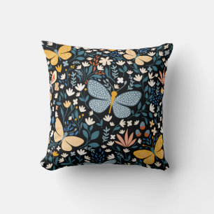Cojín Decorativo Mariposas Florales: Mano Sin Marea.