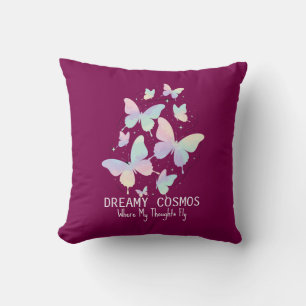 Cojín Decorativo Mariposas Galaxia Pastel Sueño Estético