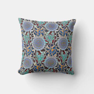 Cojín Decorativo Mariposas japonesas Oro Azul Rojo