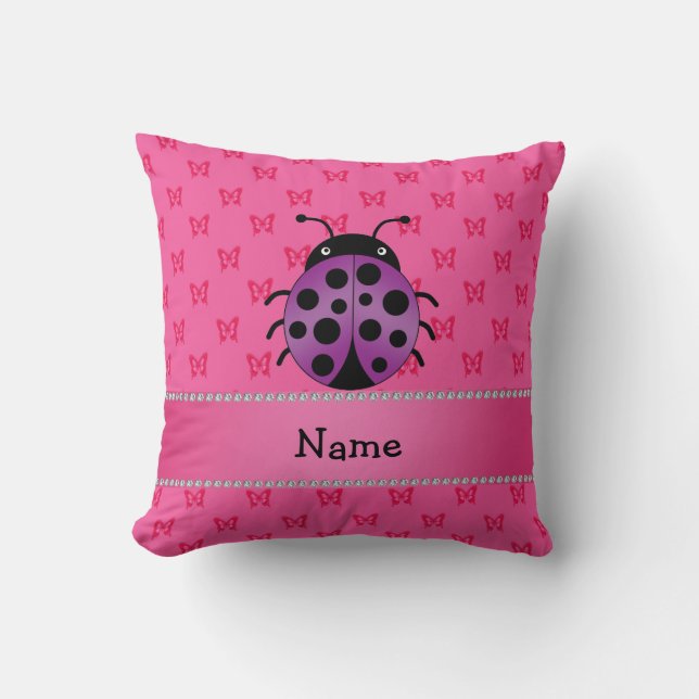 Cojín Decorativo Mariposas púrpuras conocidas personalizadas del (Anverso)