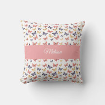 Mariposas Rosa Púrpura Monograma Nombre