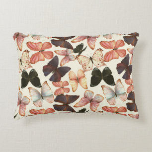 Cojín Decorativo Mariposas Tropicales: Patrón de color de agua sin