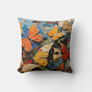 Cojín Decorativo Mariposas vuela Entre Vibrantes Cuadros De Natural