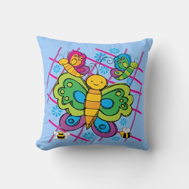 Cojín Decorativo Mariposas y abejas Pillow (Anverso)