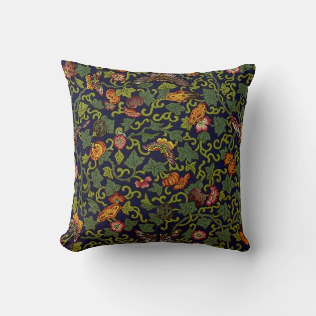 Cojín Decorativo Mariposas y flores (Anverso)