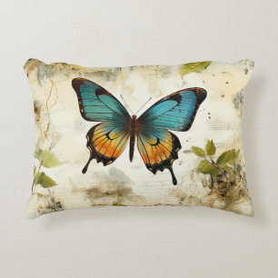 Cojín Decorativo Mariposas y flores de época coloridas (1)