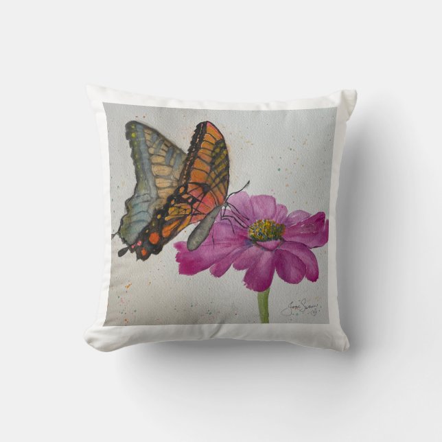 Cojín Decorativo Mariposas y flores para alegrar tu hogar (Anverso)