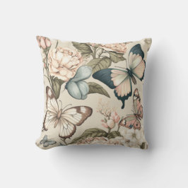 Cojín Decorativo Mariposas y flores pastel