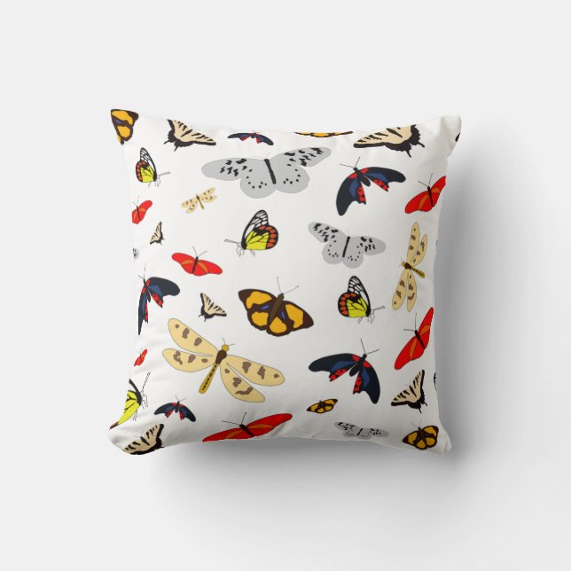 Cojín Decorativo Mariposas y libélulas  (Anverso)