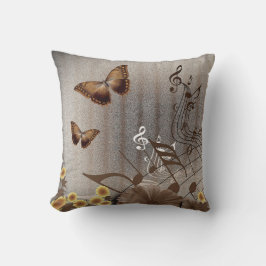 Cojín Decorativo Mariposas y notas musicales
