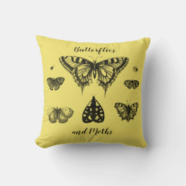 Cojín Decorativo Mariposas y Polillas Estampa Vintage