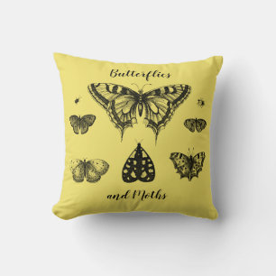 Cojín Decorativo Mariposas y Polillas Estampa Vintage