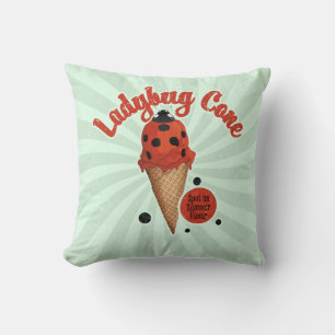 Cojín Decorativo Mariquita Caprichosa   Arte Retro de Helado
