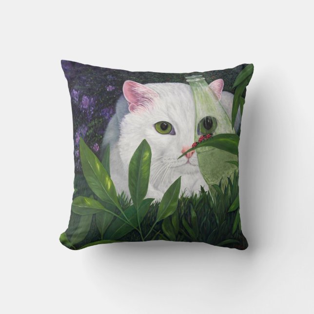 Cojín Decorativo Mariquitas y gato (Anverso)