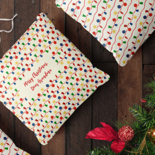 Cojín Decorativo Mariscos con adornos de Navidad retro