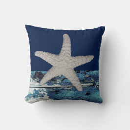 Cojín Decorativo Marisma Náutica moderna Blue Beach Starfish