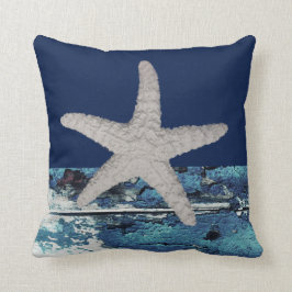 Cojín Decorativo Marisma Náutica moderna Blue Beach Starfish