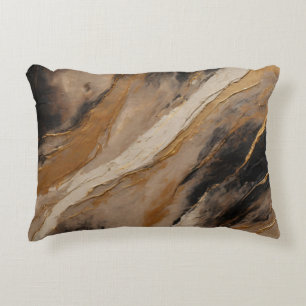 Cojín Decorativo Mármol abstracto negro beige dorado