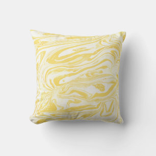 Cojín Decorativo Mármol amarillo elegante: Textura de mano
