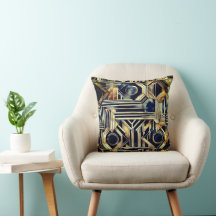Mármol Art-deco Negro y oro Jazzy Geométrico