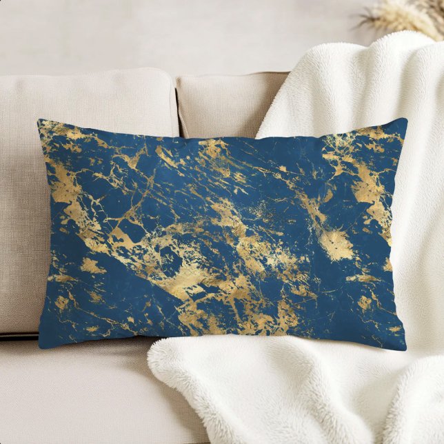 Cojín Decorativo Mármol Azul Oro de Lujo (Subido por el creador)