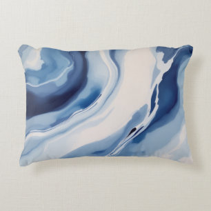 Cojín Decorativo Mármol Azul Profundo