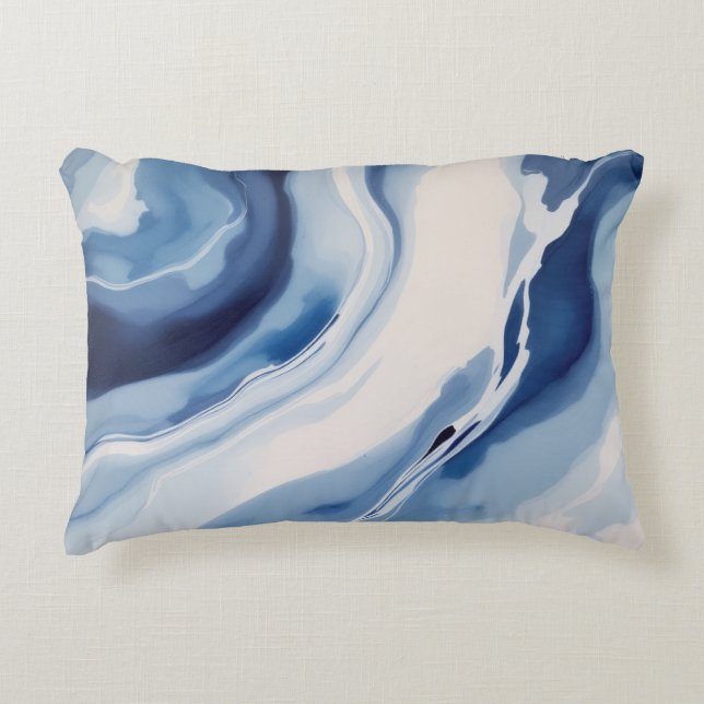 Cojín Decorativo Mármol Azul Profundo (Anverso)