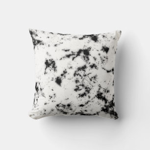 Cojín Decorativo Mármol Blanco Negro Pintura Salpicadura Abstracto