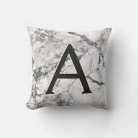 Mármol blanco y negro monogramado inicial
