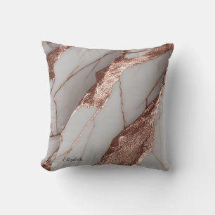 Cojín Decorativo Mármol con brillo de cobre de moda