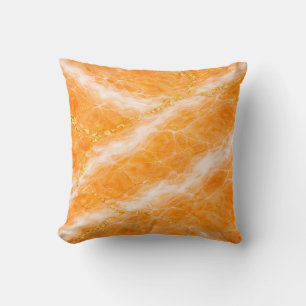 Cojín Decorativo Mármol Creamsicle con remolinos de marfil y vetas