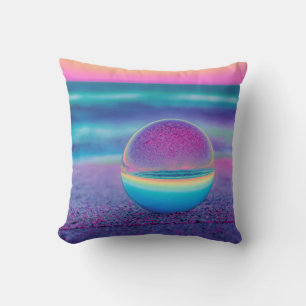 Cojín Decorativo Mármol de color pastel que refleja una puesta de s