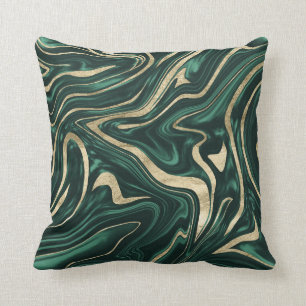 Cojín Decorativo Mármol de oro negro verde esmeralda #1 #decoraci