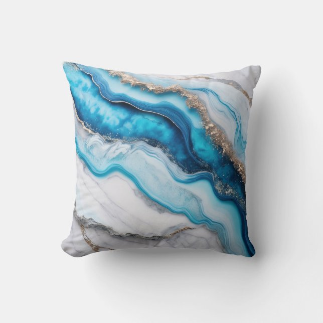 Cojín Decorativo Mármol del Río Azul (Anverso)