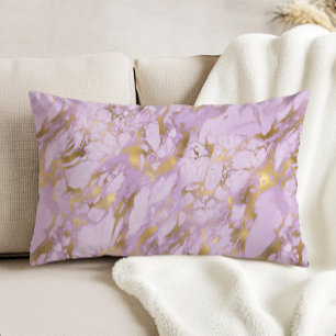 Cojín Decorativo Mármol dorado lavanda elegante