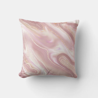 Cojín Decorativo Mármol elegante: textura dorada rosa