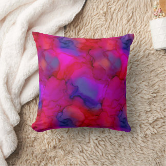 Cojín Decorativo Mármol Fluido Magenta Rosa Purpura Azul Neon