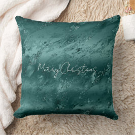 Cojín Decorativo Mármol Glitzy de color verde esmeralda